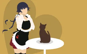 Minimalist Soifon With Cat Bleach 4k Ultra Hd Wallpaper