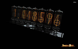 Minimalist Steins Gate Neon Digital Numbers Wallpaper