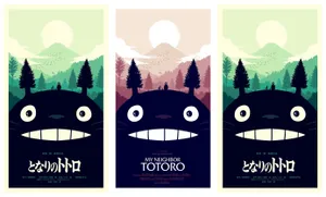 Minimalist Totoro Mountain Posters Wallpaper