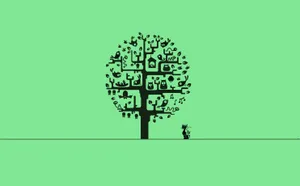 Minimalist Tree Art Wallpaper