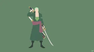 Minimalist Vector Art Of Zoro Wallpaper