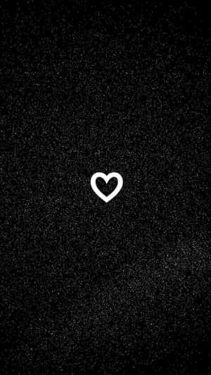 Minimalist White Black Heart Iphone Wallpaper