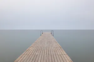 Minimalist Wooden Docks Wallpaper