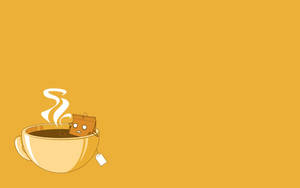 Minimalist Yellow Coffee Wallpaper