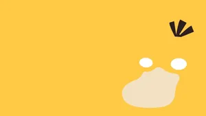 Minimalist Yellow Psyduck Wallpaper