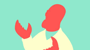 Minimalist Zoidberg Vector Art Wallpaper