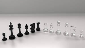 Minimalistic Clear Chess Pieces Wallpaper