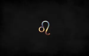 Minimalistic Leo Zodiac Sign In Black Wallpaper