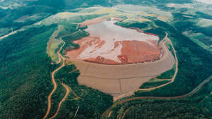 Mining Pit Aerial Shot Wallpaper
