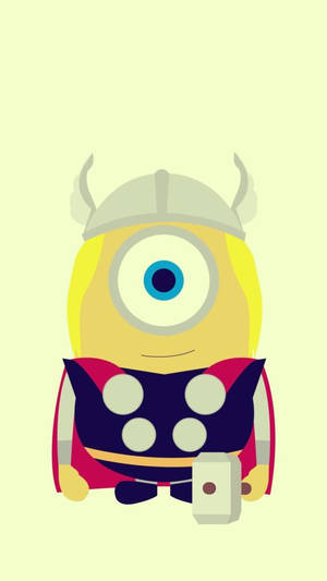 Minion Thor Avengers Phone Wallpaper