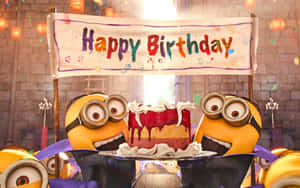 Minions Happy Birthday Banner Wallpaper