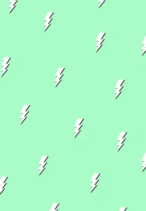 Mint Green Lightning Bolts Pattern Wallpaper