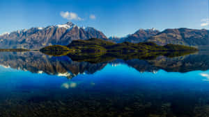 Mirror Lake In Glenorchy As A Panoramic Desktop Wallpaper
