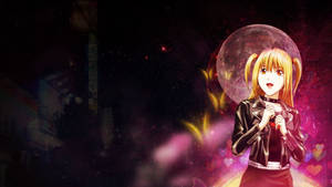 Misa Amane With Moon And Butterflies Wallpaper