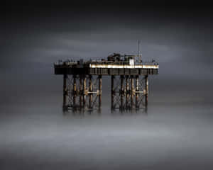 Mist Oil Rig Communication Wallpaper