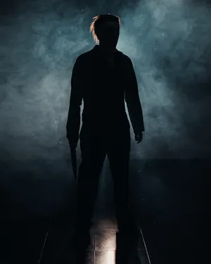 Mist Silhouette Michael Myers Iphone Wallpaper