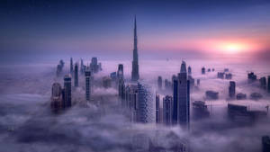 Misty Dubai From Above Wallpaper