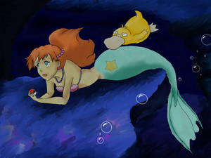 Misty Mermaid And Psyduck Wallpaper