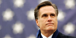 Mitt Romney American Flag Background Wallpaper