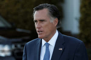 Mitt Romney Speaking Outdoors Wallpaper