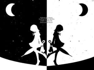 'mix Of Monochrome And Anime Dreams' Wallpaper