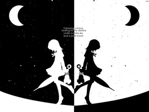 'mix Of Monochrome And Anime Dreams' Wallpaper