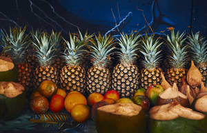 Mixed Fruits And Pineapple Wallpaper