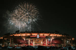 Mlb Angel Stadium Anaheim Fireworks Wallpaper