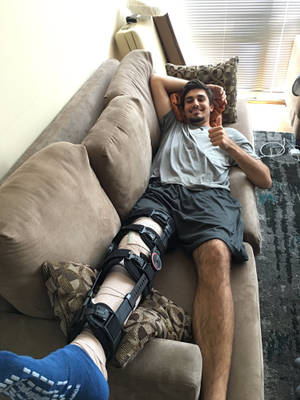 Mlb Player Zach Eflin Carrying An Injury On His Leg Wallpaper