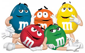 Mms Colourful Chocolate Cartoon Characters Wallpaper