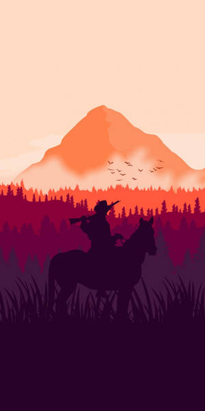 Mnimalist Red Dead Redemption Ii Phone Art Wallpaper