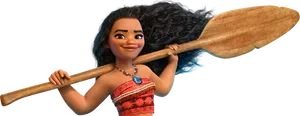 Moana Holding Paddle Wallpaper