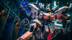 Mobile Suit Gundam With A Machine Gun Wallpaper