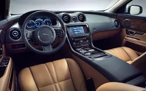 Mocha Black Jaguar Car Interior Wallpaper