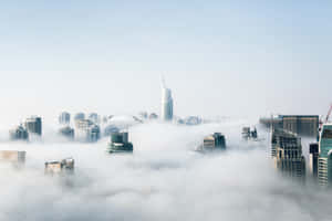 Modern Desktop Foggy City Wallpaper