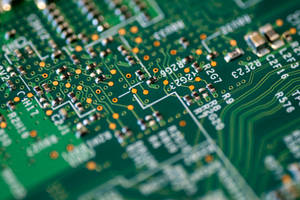 Modern High-tech Motherboard Circuit Detail. Wallpaper