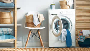 Modern Laundry Room Setup Wallpaper
