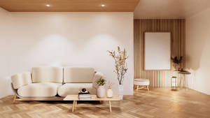 Modern Tan Furniture In A Stylish Interior Wallpaper