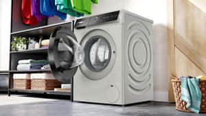 Modern Washing Machinein Laundry Room.jpg Wallpaper