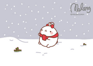 Molang In The Snow Wallpaper