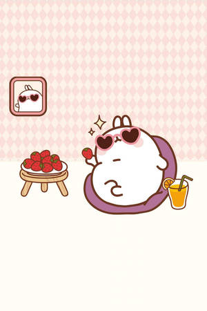 Molang With Heart Sunglasses Wallpaper