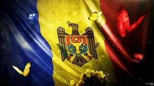 Moldova Flag With Butterflies Wallpaper