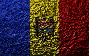 Moldova Flag With Rough Texture Wallpaper