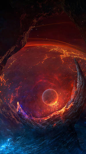 Molten Planet In Space 4k Phone Wallpaper