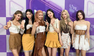 Momoland Group Pose Purple Backdrop Wallpaper