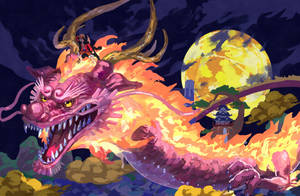 Momonosuke Dragon One Piece Wano 4k Digital Painting Wallpaper