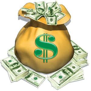 Money Bag Dollar Spilling Over Wallpaper