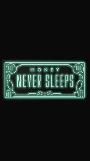 Money Never Sleeps Neon Green Aesthetic Wallpaper
