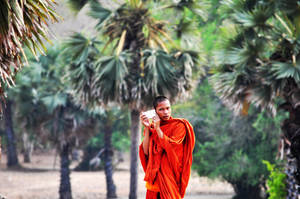 Monk In Cambodia Wallpaper