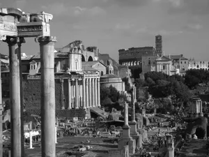 Monochromatic Ruins In Rome Wallpaper
